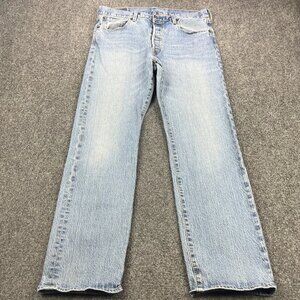 Levis 501 Jeans Mens 33x30 Blue Straight Leg Denim Button Fly